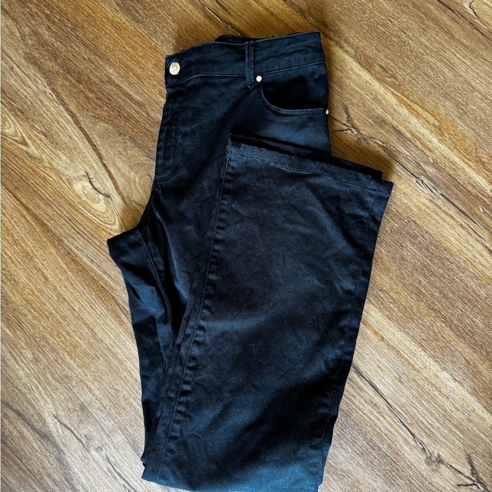 Zara Woman Premium Denimwear Collection Black Straight Leg Jeans  Size 10